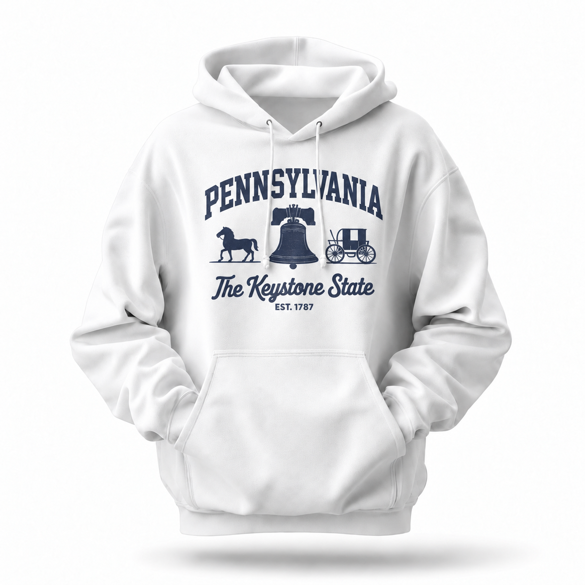 Pennsylvania Liberty Bell Amish Buggy Varsity Est 1787 Hoodie