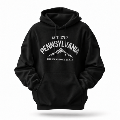 Pennsylvania Keystone State Mountain Peaks Est 1787 Hoodie