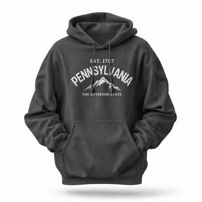 Pennsylvania Keystone State Mountain Peaks Est 1787 Hoodie