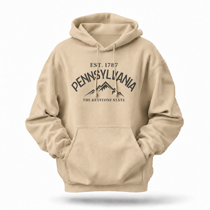 Pennsylvania Keystone State Mountain Peaks Est 1787 Hoodie
