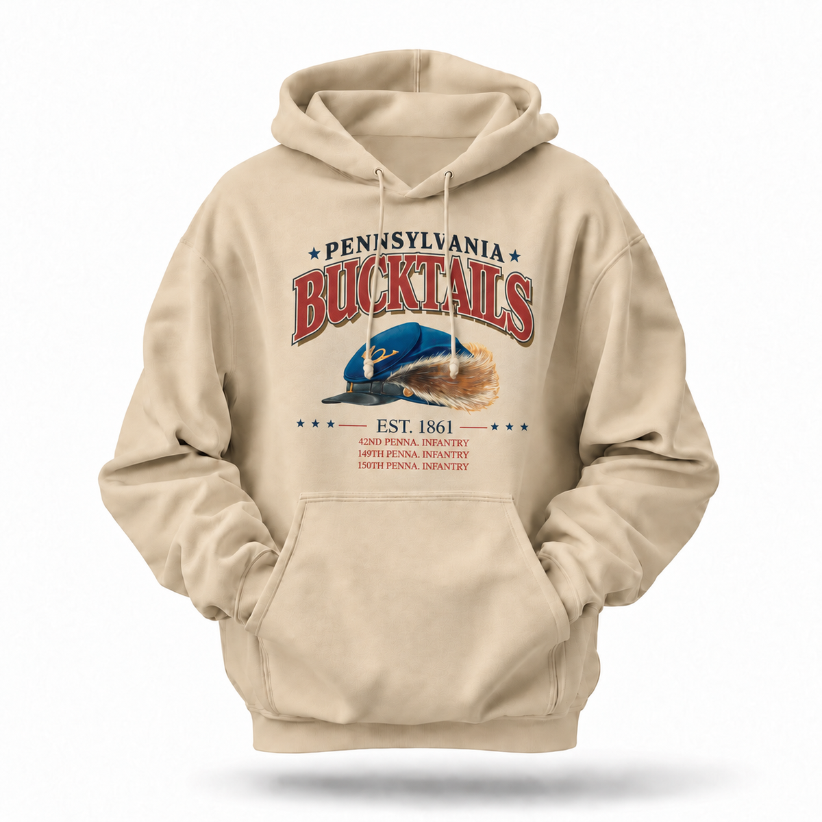 Pennsylvania Bucktails Civil War Union Kepi Est 1861 Hoodie