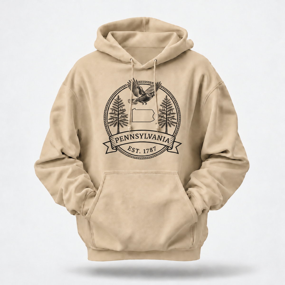 Pennsylvania Ruffed Grouse Hemlock State Bird Emblem Hoodie
