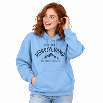 Pennsylvania Keystone State Mountain Peaks Est 1787 Hoodie