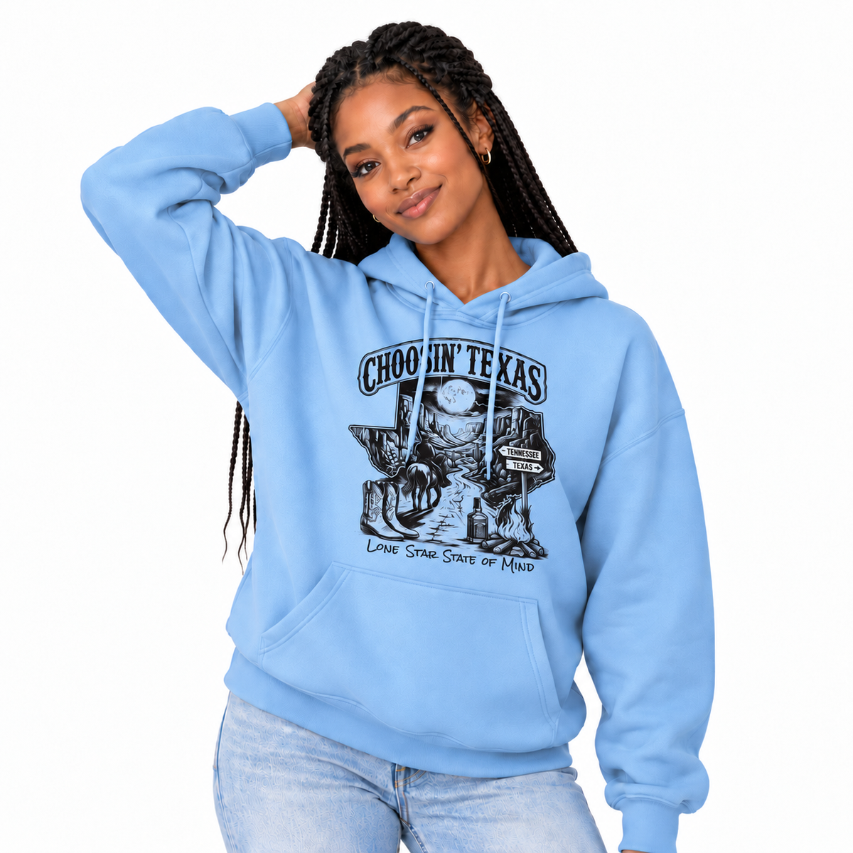 Choosin' Texas Lone Star State Of Mind Cowboy Hoodie