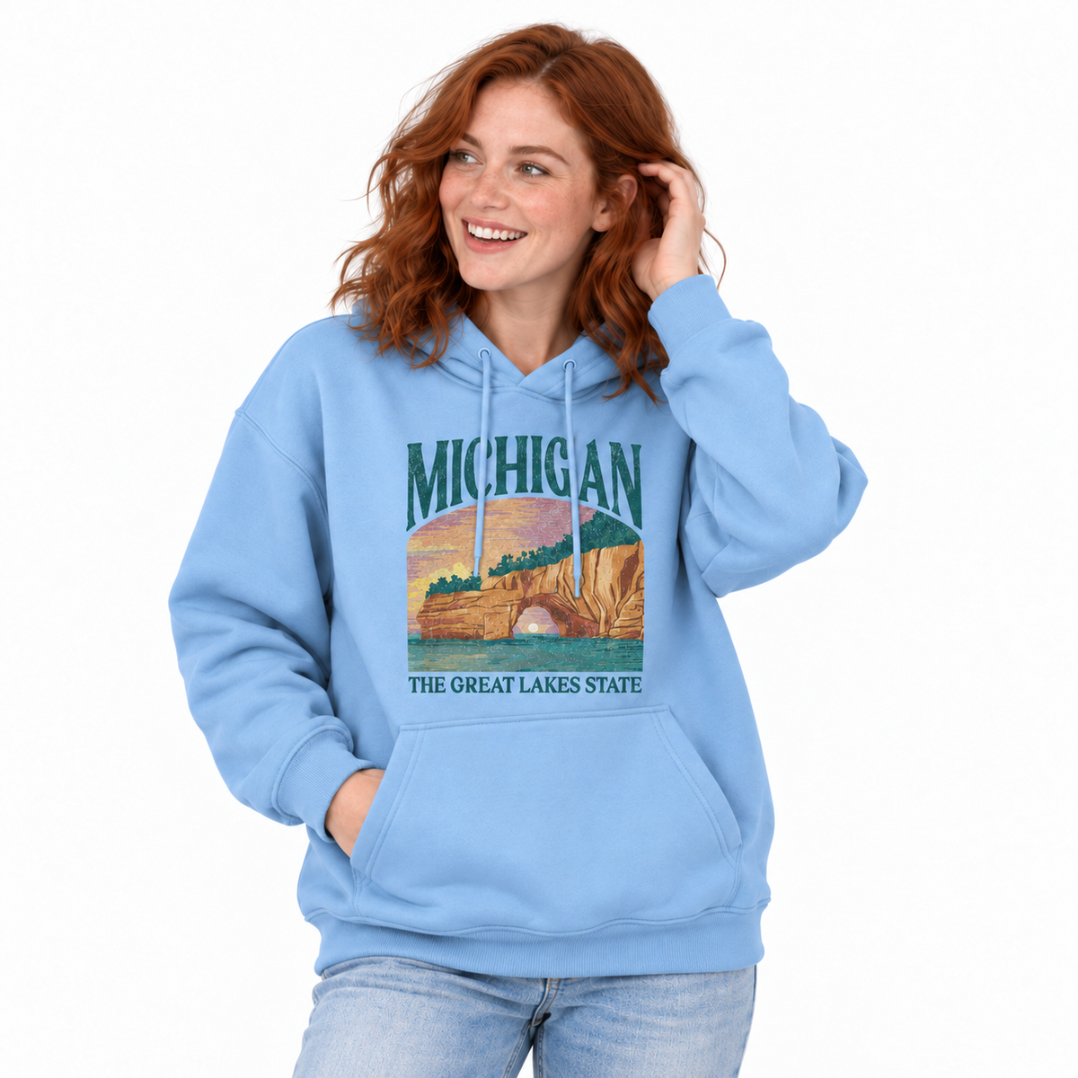 Michigan Classic Arch Bold Letters Hoodie