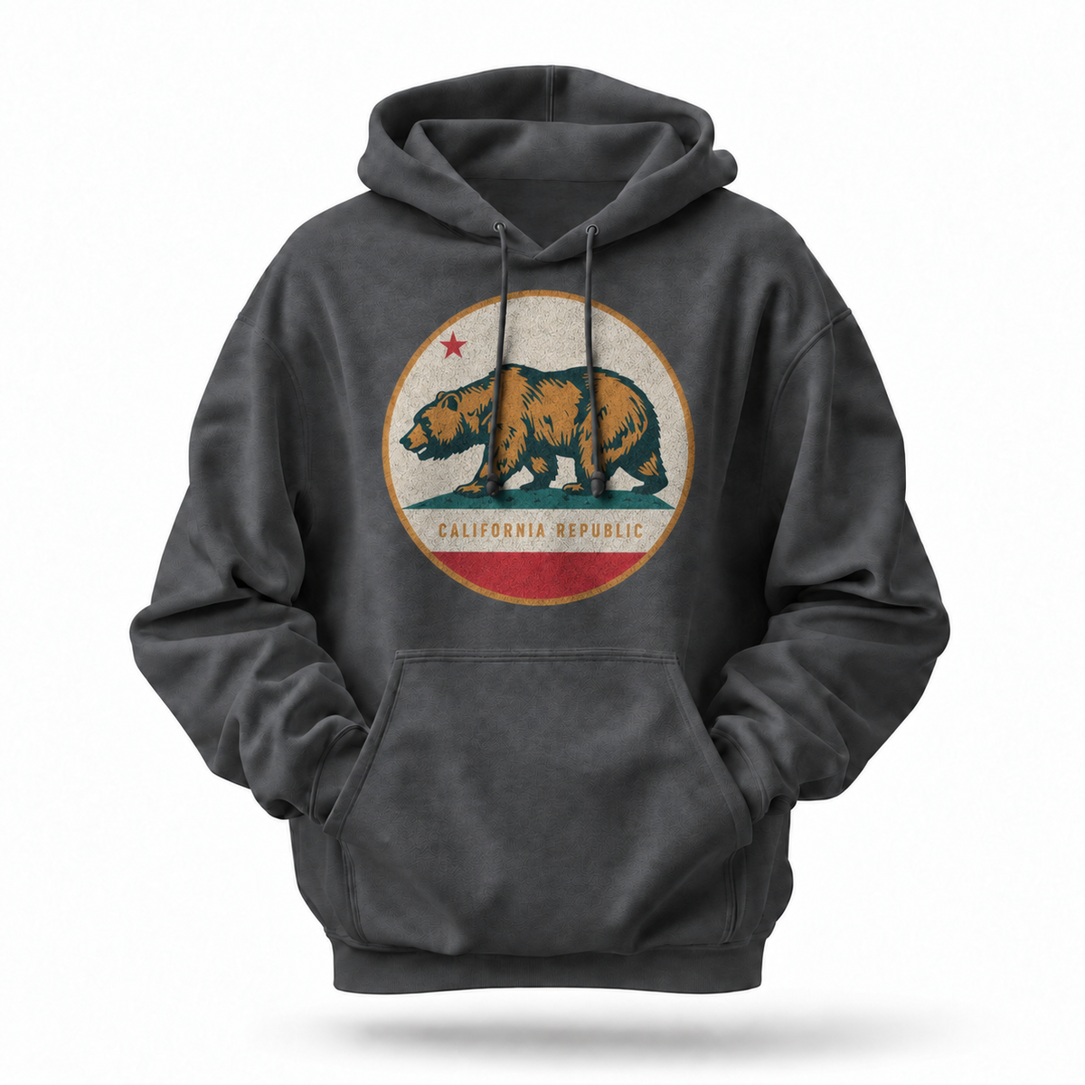 California Republic Bear Flag Vintage Circle Hoodie