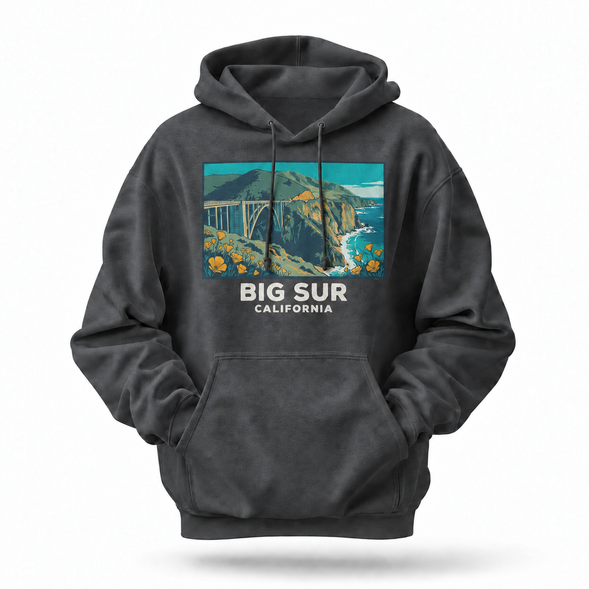Big Sur California Bixby Bridge Poppy Coast Hoodie