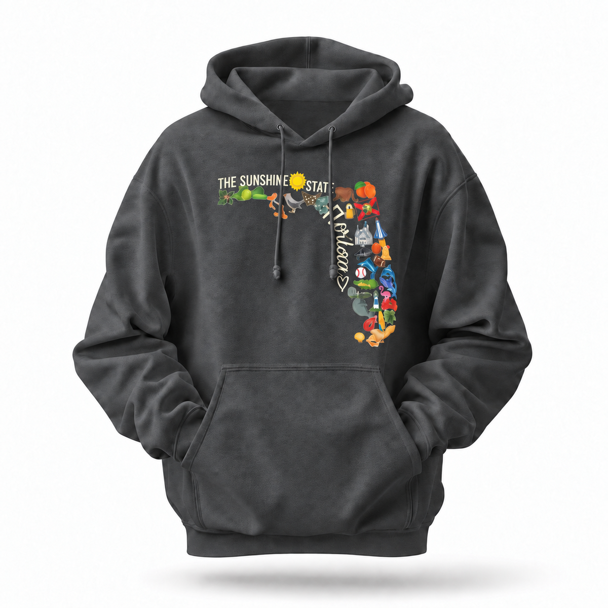Florida Sunshine State Map Icons Collage Hoodie