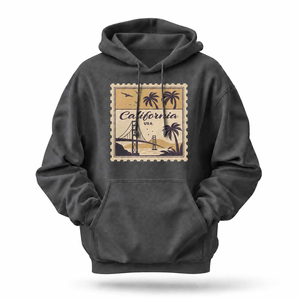 California Golden Gate Bridge Vintage Postage Stamp Hoodie