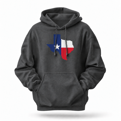 Texas State Map Lone Star Flag Hoodie