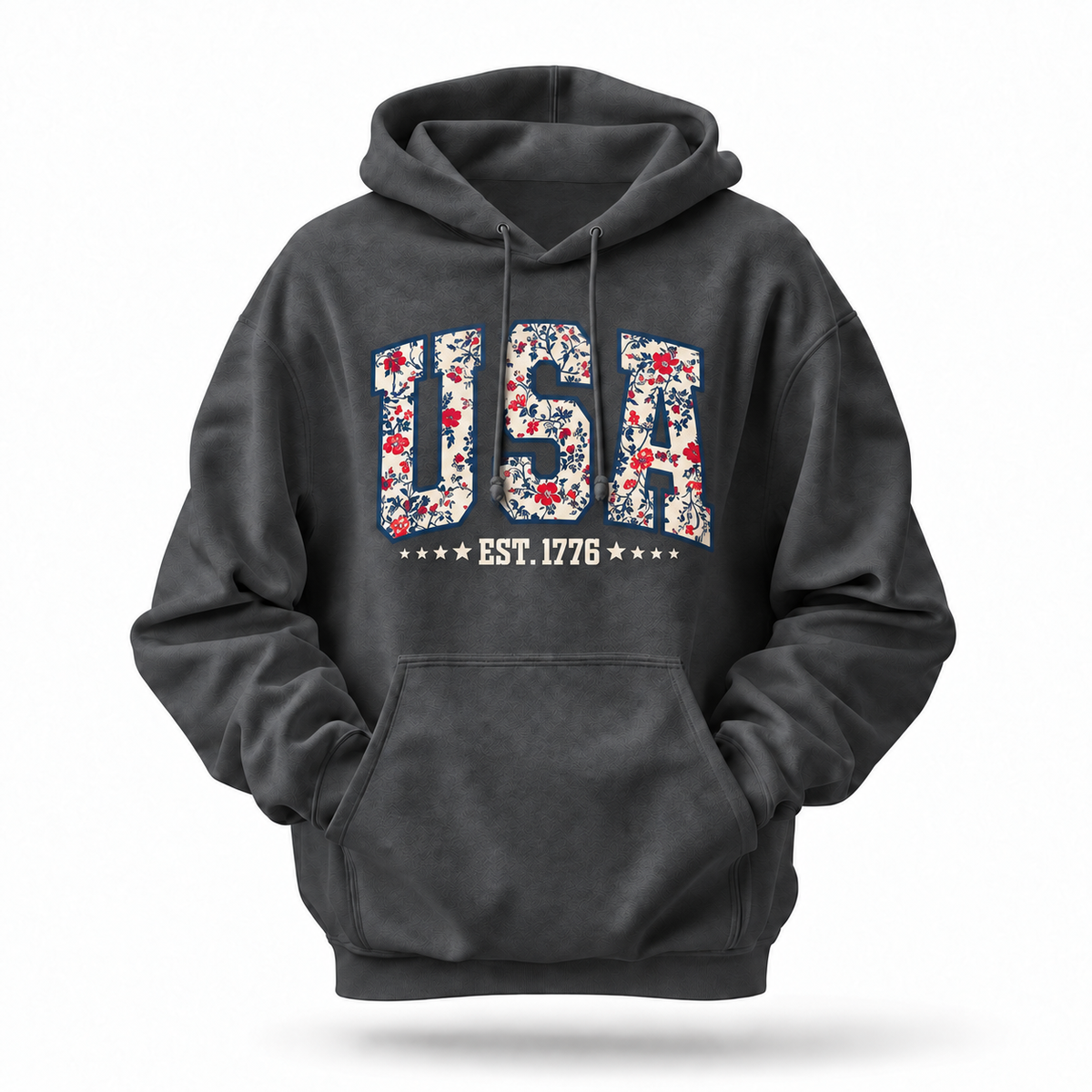 America Floral Est 1776 Patriotic Hoodie