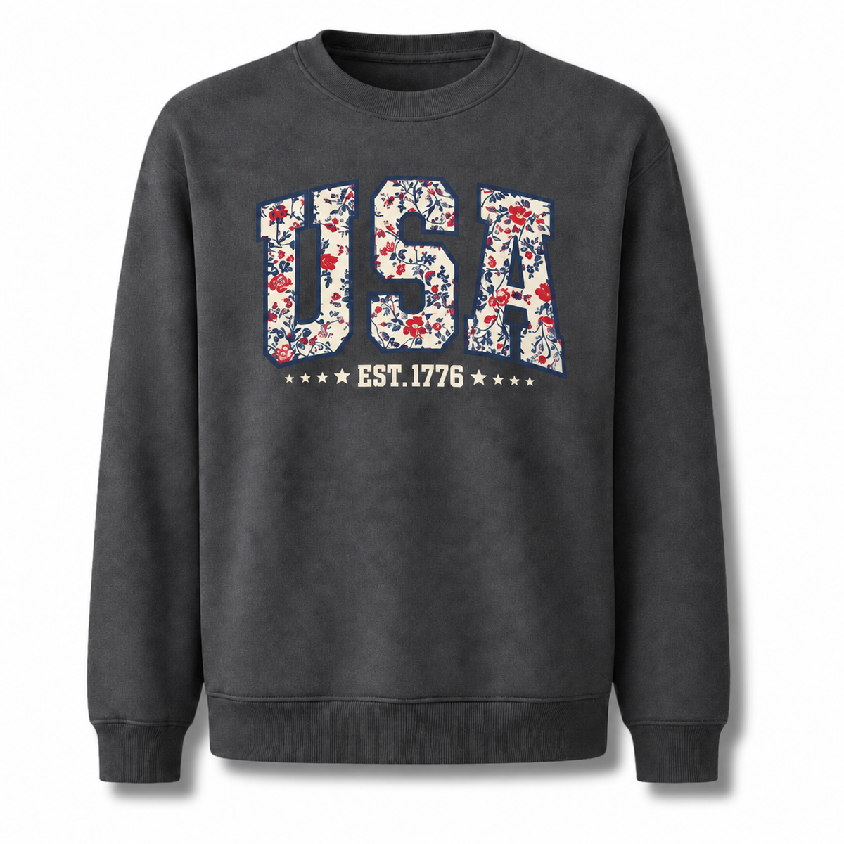 USA Floral Est. 1776 Patriotic Sweatshirt