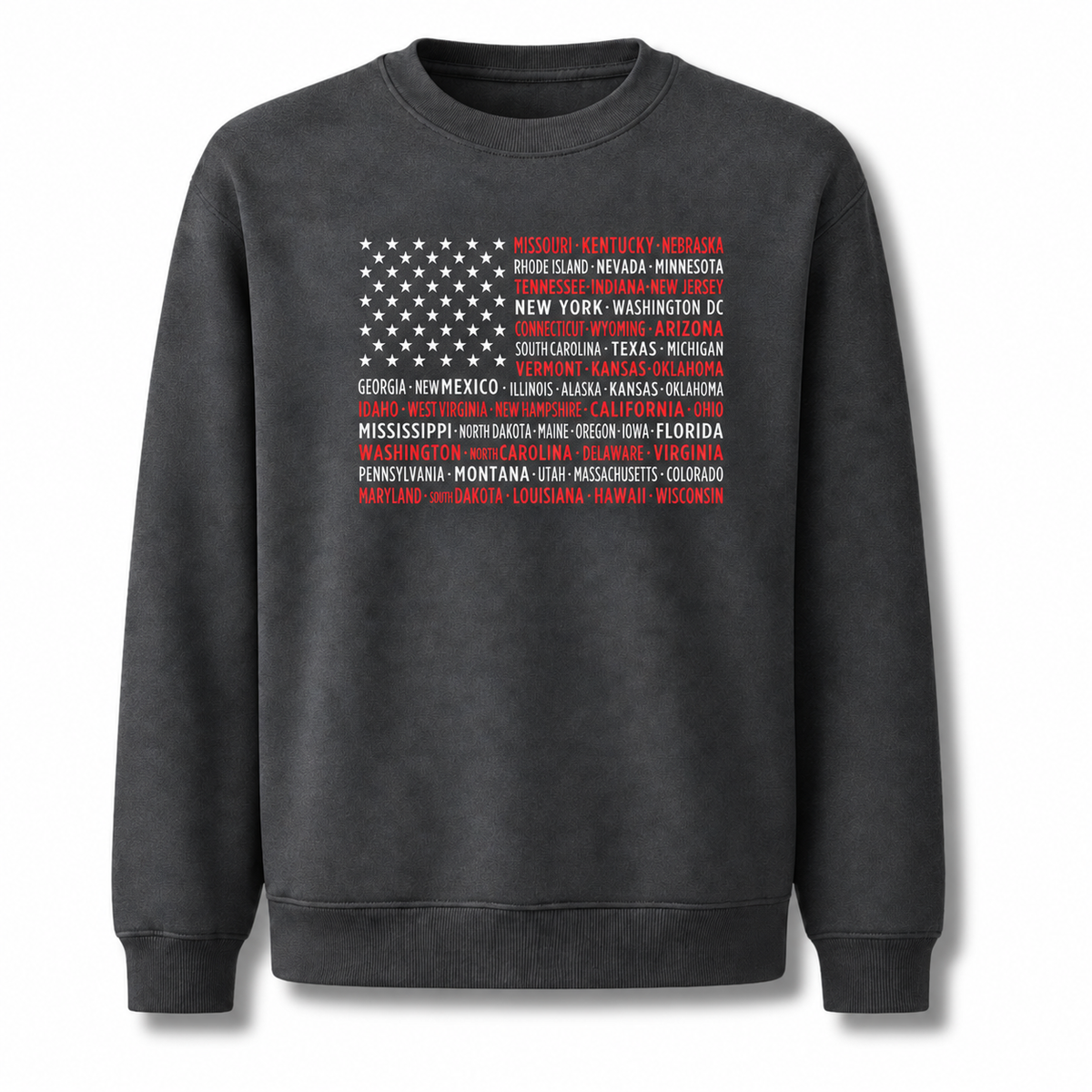 America State Names Typography Flag Sweatshirt