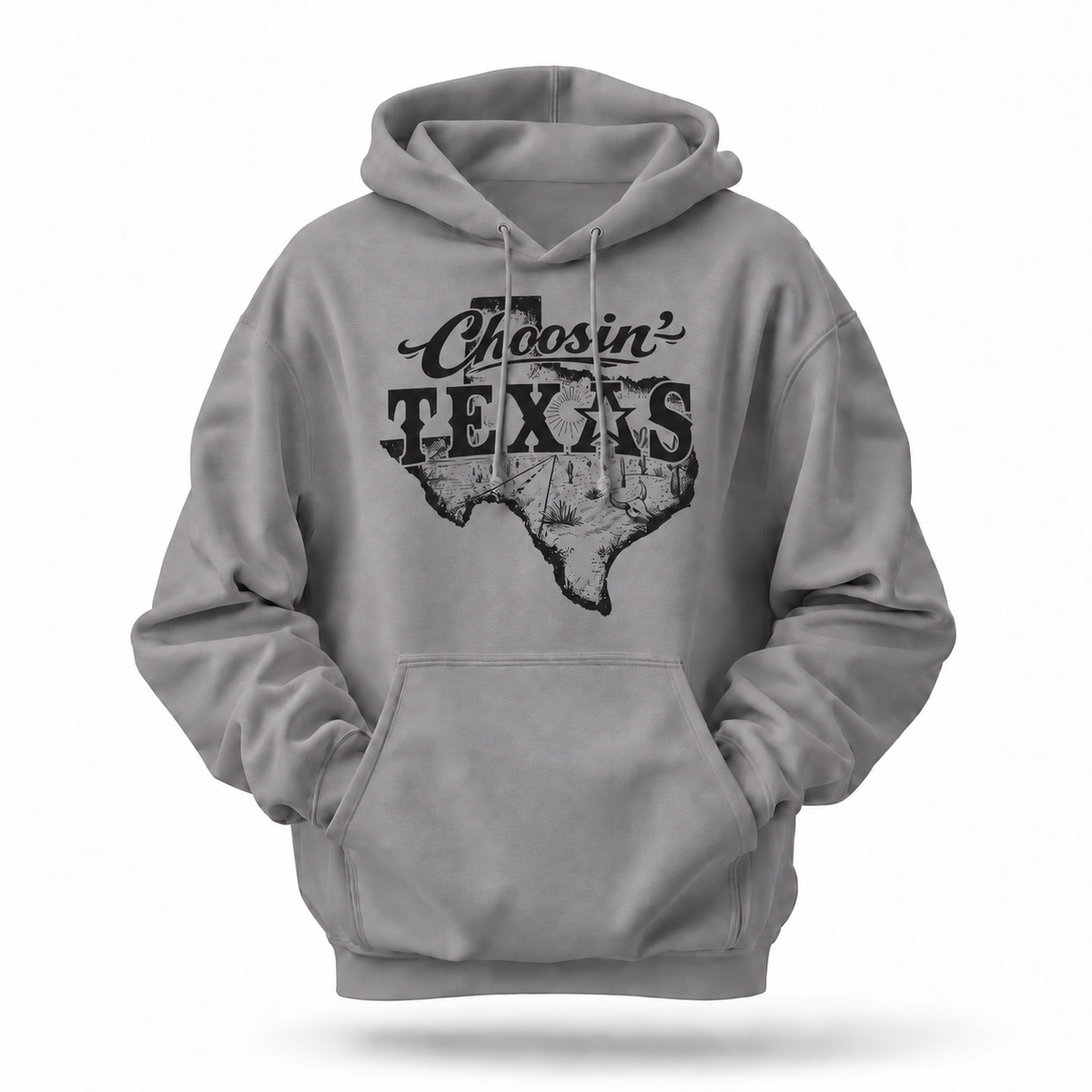 Choosin' Texas Western Desert State Map Vintage Hoodie
