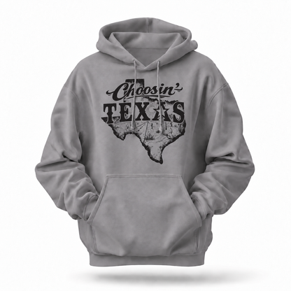 Choosin' Texas Western Desert State Map Vintage Hoodie