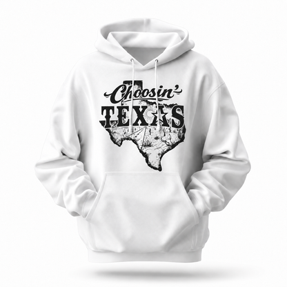 Choosin' Texas Western Desert State Map Vintage Hoodie