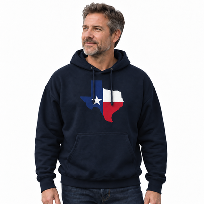 Texas State Map Lone Star Flag Hoodie
