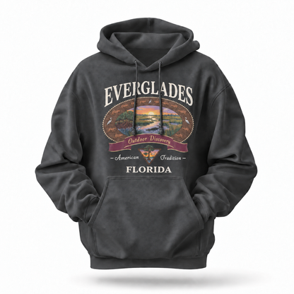 Everglades Florida Outdoor Discovery Vintage Badge Hoodie