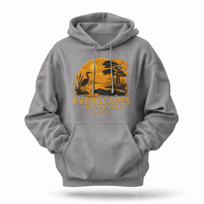Everglades National Park Florida Alligator Heron Sunset Hoodie
