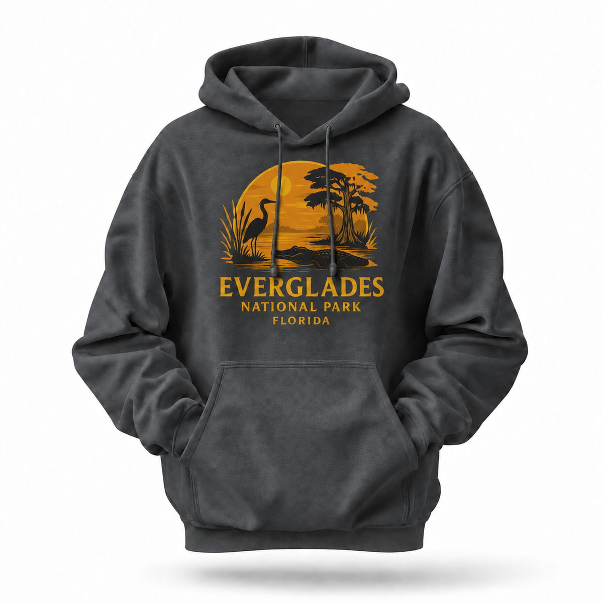 Everglades National Park Florida Alligator Heron Sunset Hoodie