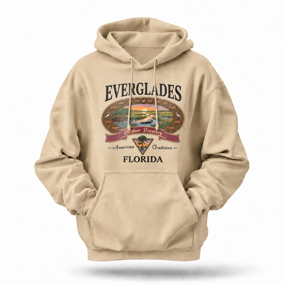 Everglades Florida Outdoor Discovery Vintage Badge Hoodie