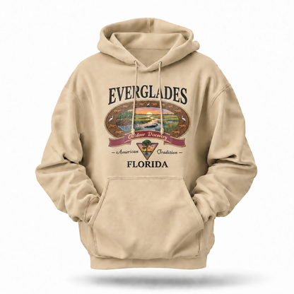 Everglades Florida Outdoor Discovery Vintage Badge Hoodie