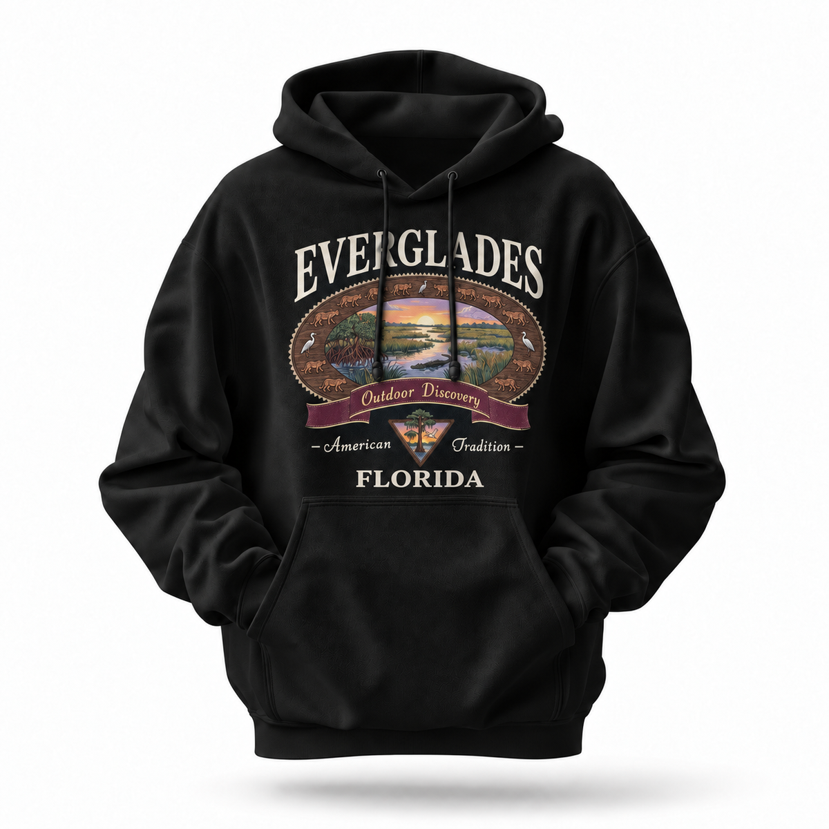 Everglades Florida Outdoor Discovery Vintage Badge Hoodie