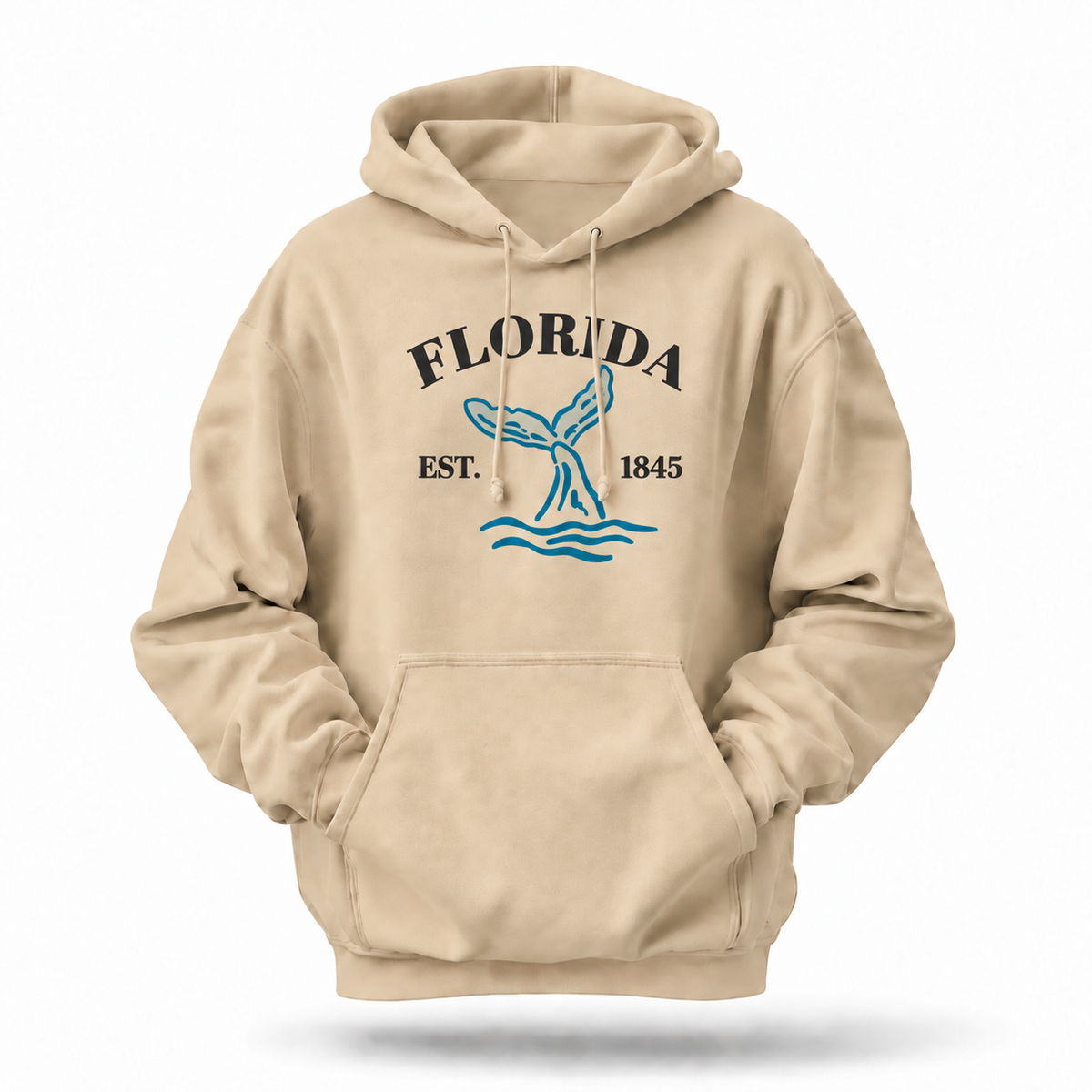 Florida Whale Tail Ocean Vintage Est 1845 Hoodie