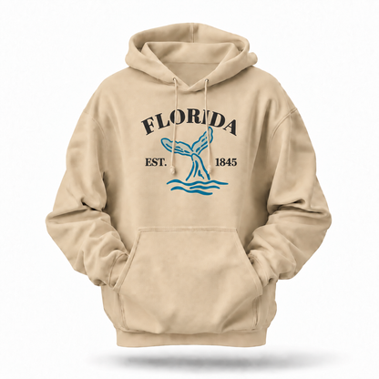 Florida Whale Tail Ocean Vintage Est 1845 Hoodie