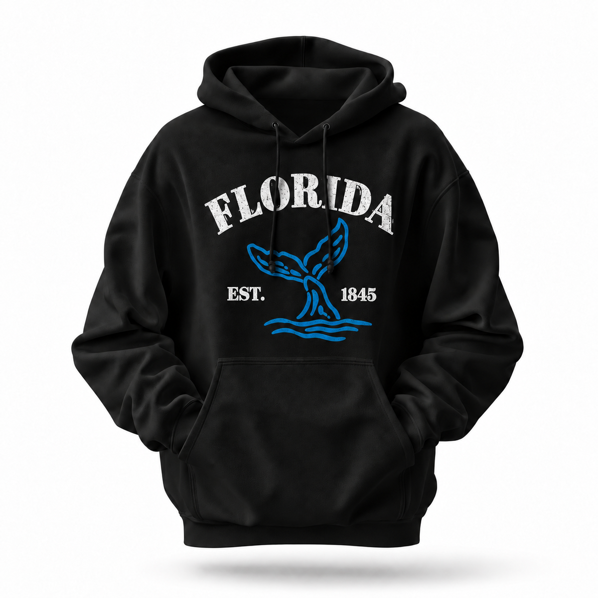 Florida Whale Tail Ocean Vintage Est 1845 Hoodie