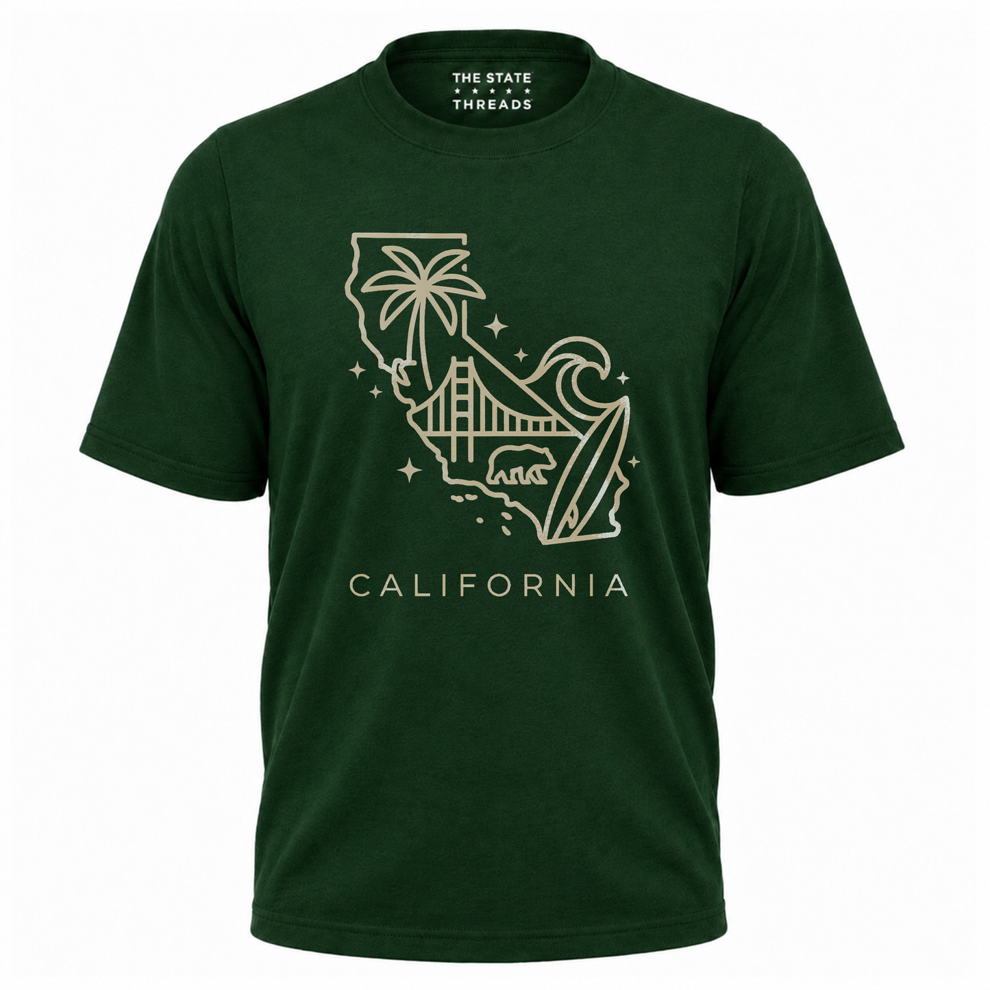 California State Map Minimalist Line Art Beach Shirt