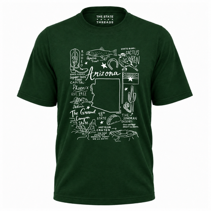 Arizona State Heritage Cactus Wren Icon Collage Shirt