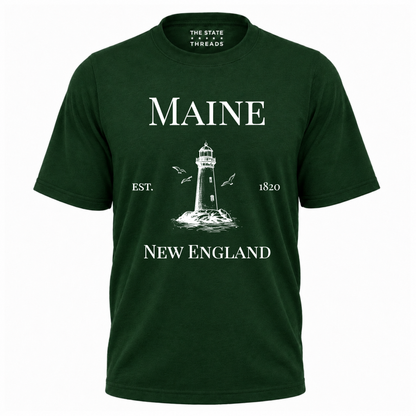 Maine New England Coastal Lighthouse Heritage Shirt