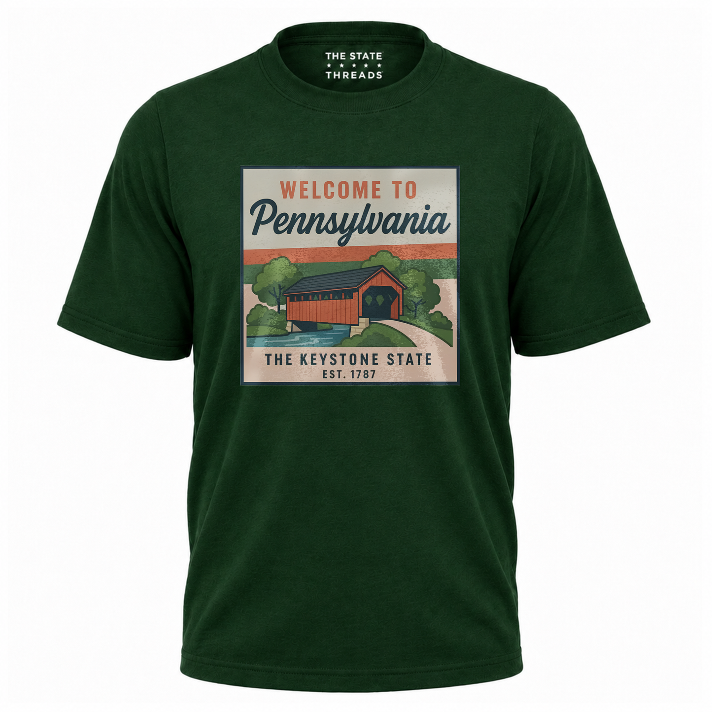 Pennsylvania Covered Bridge Scenic Vintage State Shirt