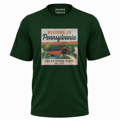 Pennsylvania Covered Bridge Scenic Vintage State Shirt