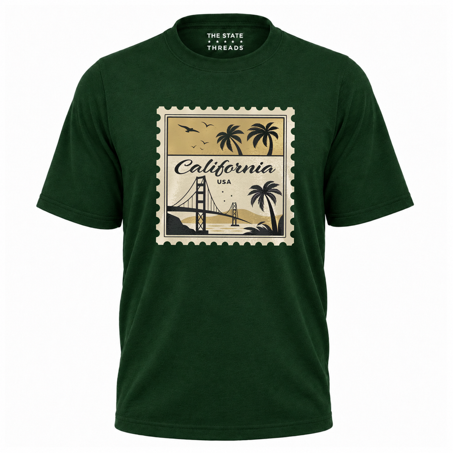 California Golden Gate Bridge Postage Stamp Retro Shirt