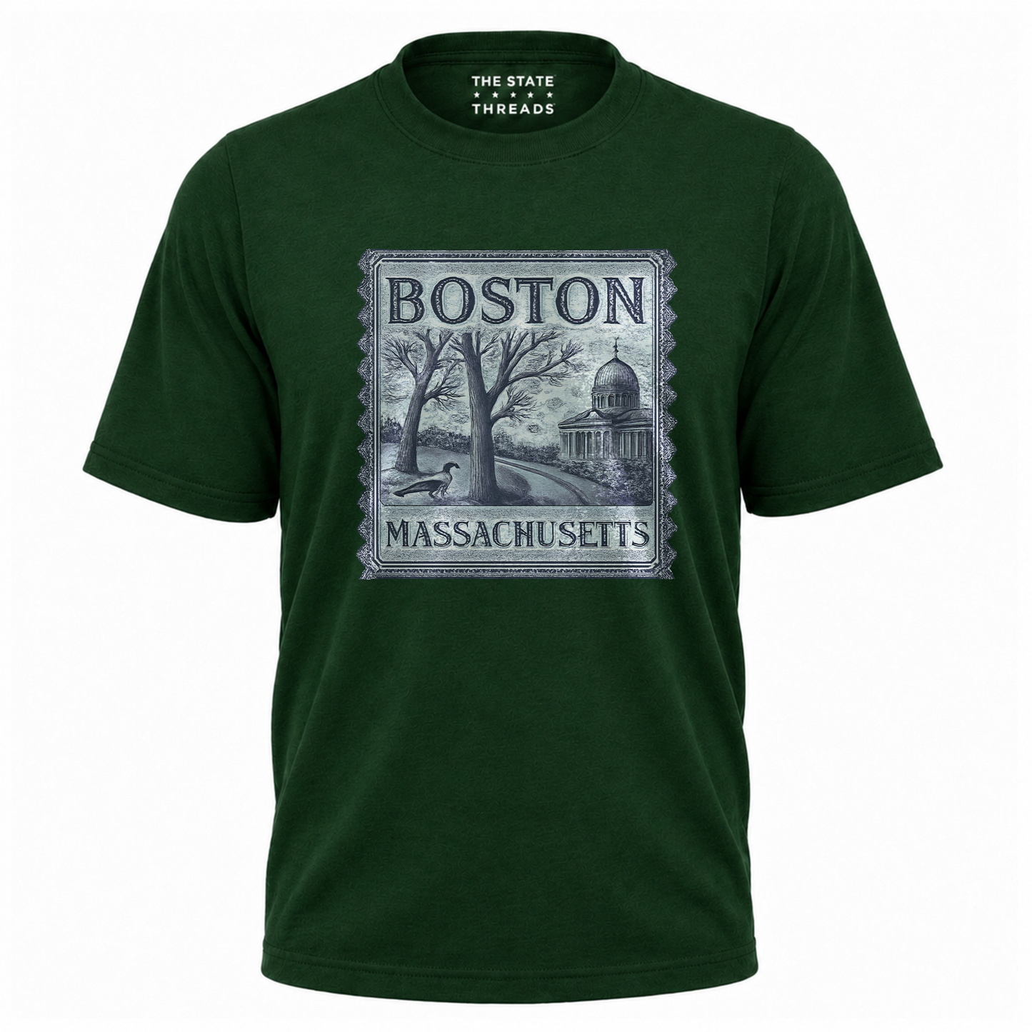 Boston Massachusetts Vintage Postal Stamp Aesthetic Heritage Shirt