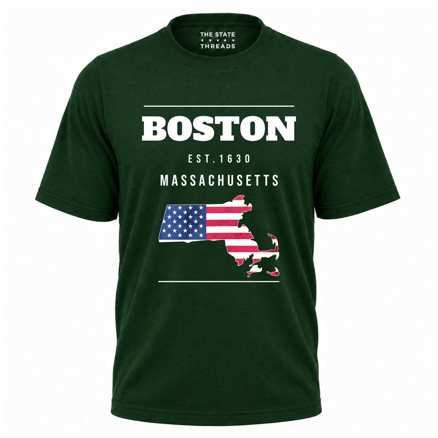 Boston Massachusetts Flag Map State Pride Shirt