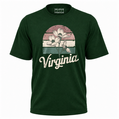 Virginia Dogwood Flower Retro State Pride Shirt