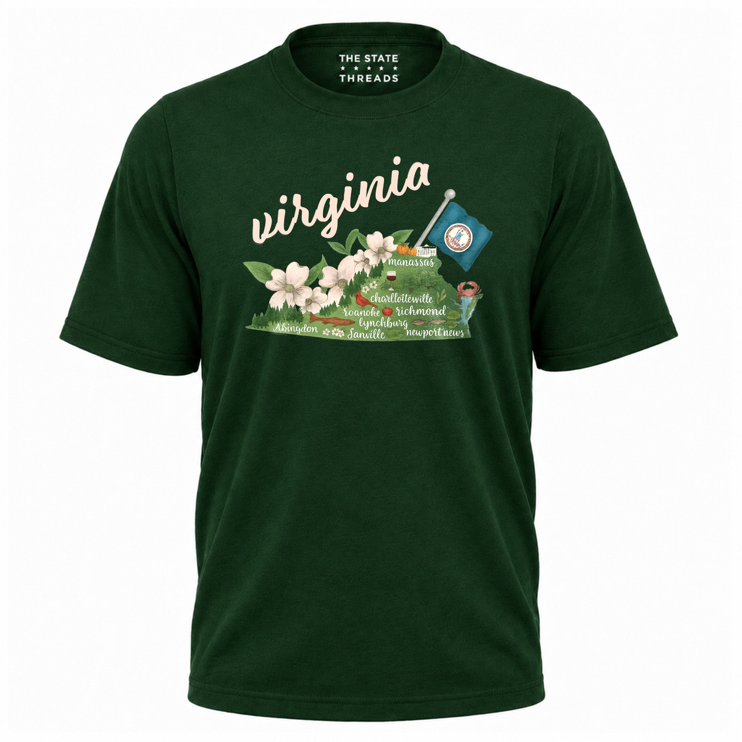 Virginia State Pride Floral Map Shirt