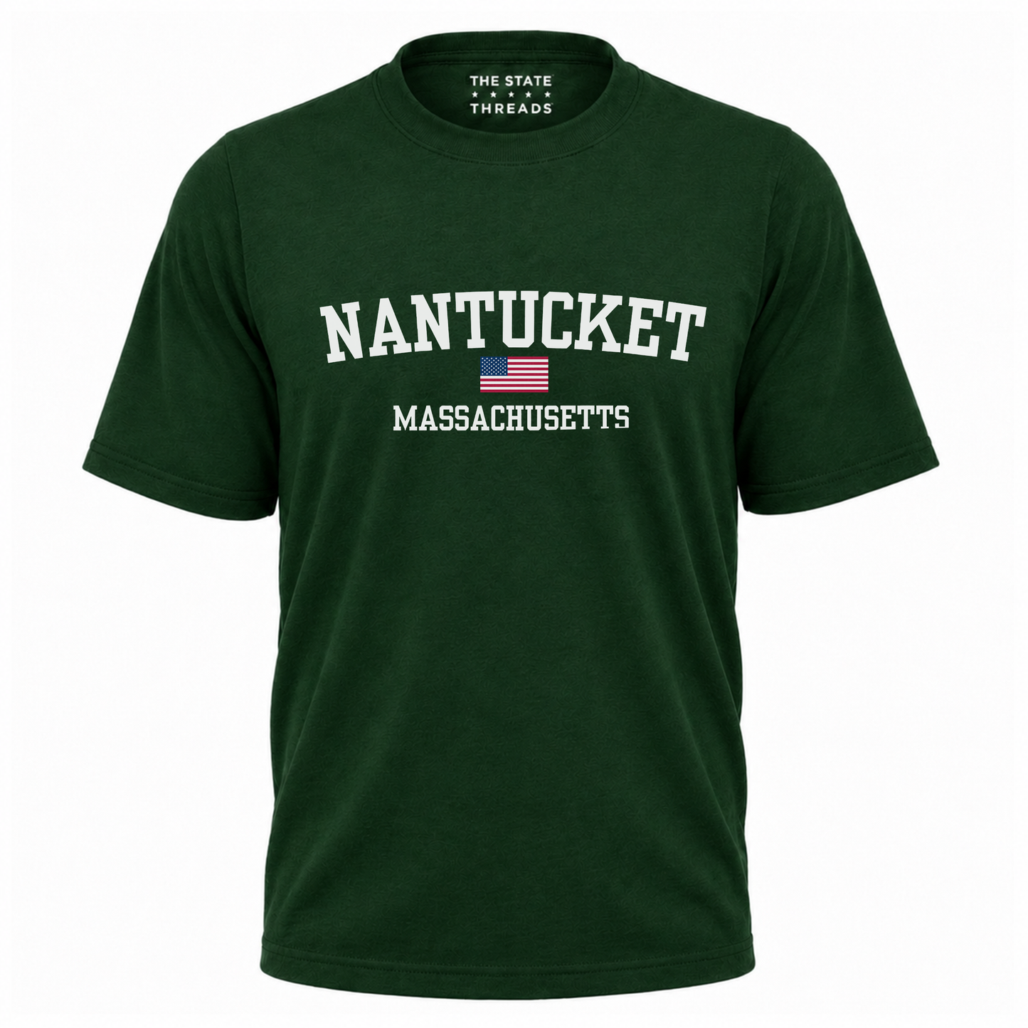 Massachusetts Nantucket American Flag Vintage Sporty Shirt