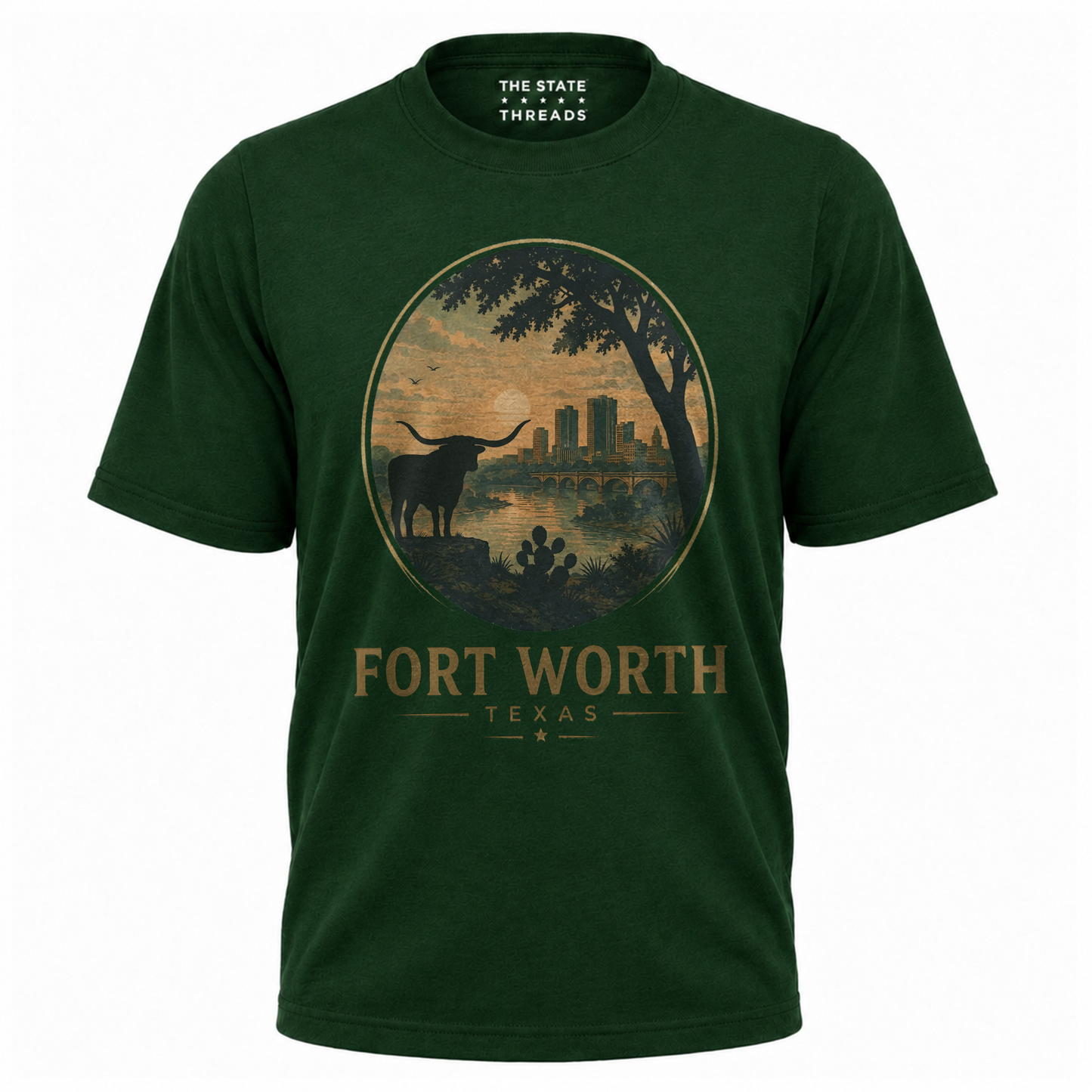 Fort Worth Texas Longhorn Skyline Western Shirt
