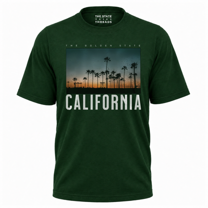 California Sunset Palm Trees Retro Streetwear Shirt