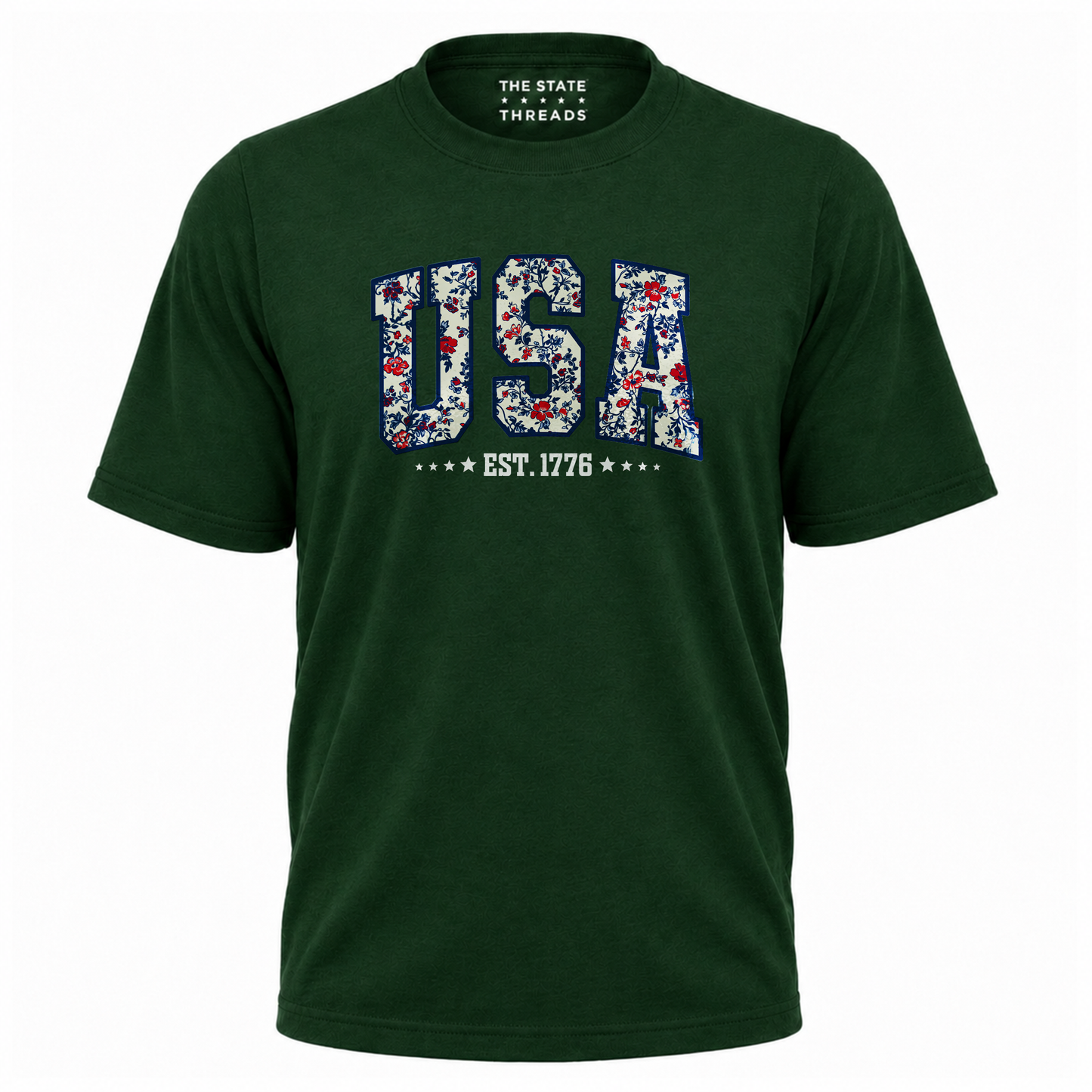 America Floral USA Est 1776 Patriotic Shirt