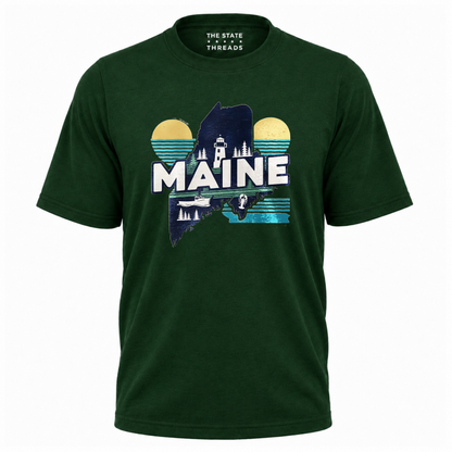 Maine Lighthouse Coastal Vintage State Pride Shirt