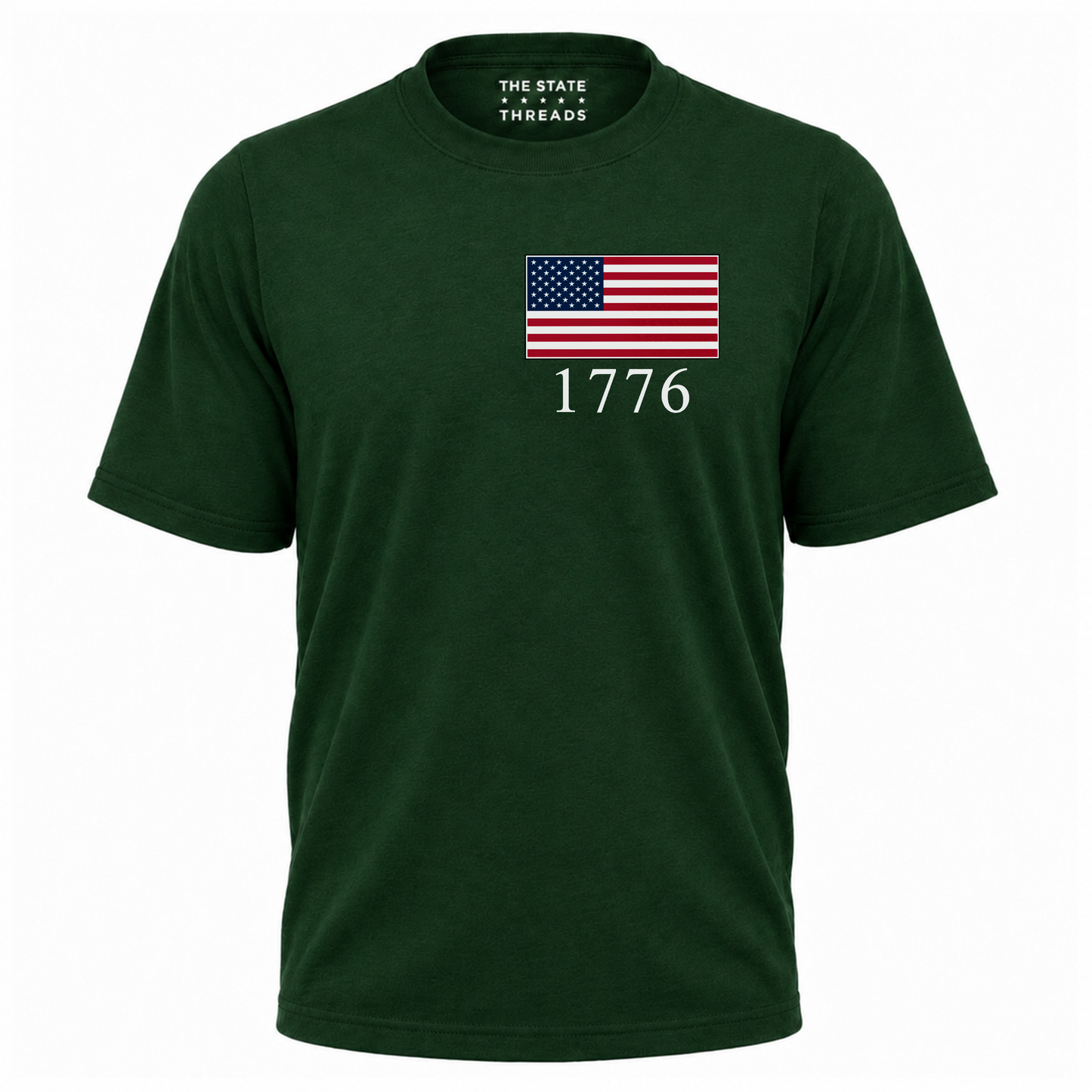 America Embroidered USA Flag 1776 Patriotic Shirt