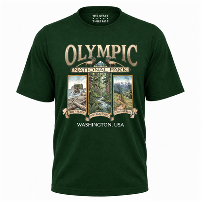 Washington Olympic National Park Retro Wildlife Shirt