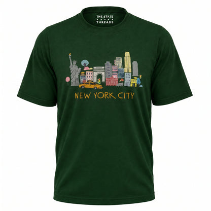 New York City Landmarks Illustrated Souvenir Shirt