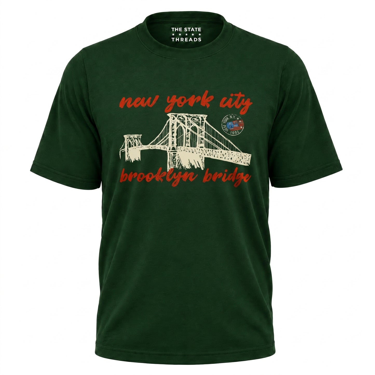 New York City Brooklyn Bridge Vintage Postcard Shirt