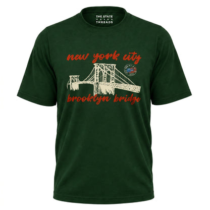 New York City Brooklyn Bridge Vintage Postcard Shirt